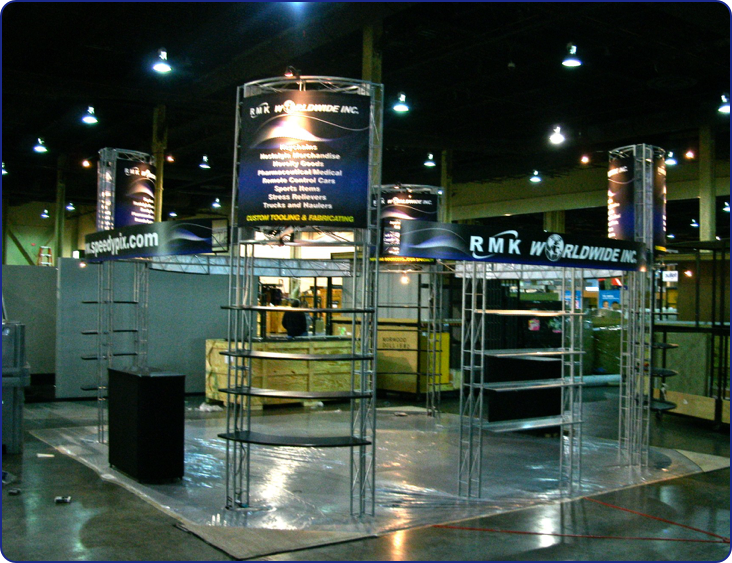 RMK sells lots of small items like gumball machines and cast cars. They kitted this Presidio out with a ton of shelving and had room for everything they needed to display at PPAI 2011 in Las Vegas