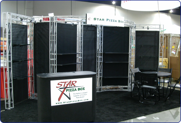 Star Pizza Box has been an Xibits client for a good long time. A few years back they changed from a Shasta to the Bayview. They load it up with colorful pizza boxes and walk away at the end of the show.