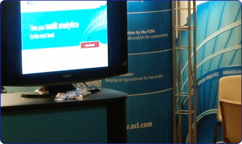 ACL usually rents a 20 x 20 Covina but they had a 10 x 20 space in this small hotel event. We think the graphic design worked well with the serpentine style of the Pacifica.