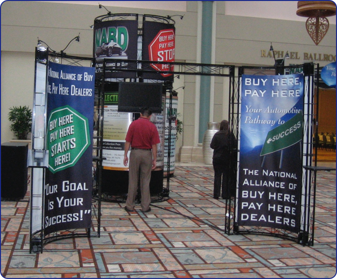 NARD owns this black Ashbury. Here they are at their first event using it in a hotel ballroom in Dallas in 2009. We think it looks great!