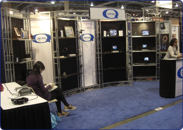 Qwonn rented this Bayview for the ISC West Show in Las Vegas in '09. They purchased the re-useable full mural graphic kit and were so happy with the display that they are now considering purchasing one.